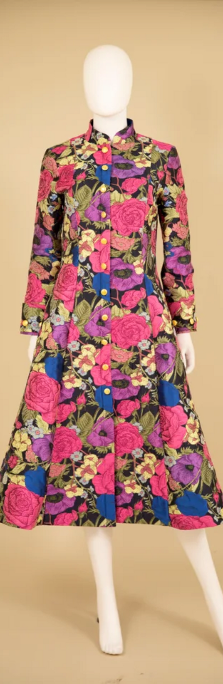 Samuel Dong's Floral Brocade Coat Dress