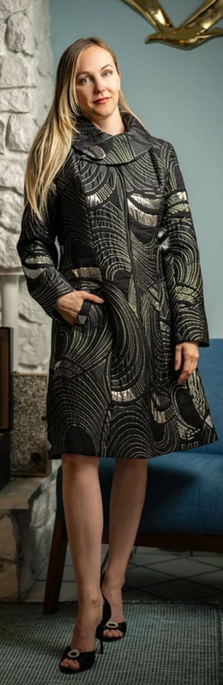 Samuel Dong's Jacquard Coat/Dress