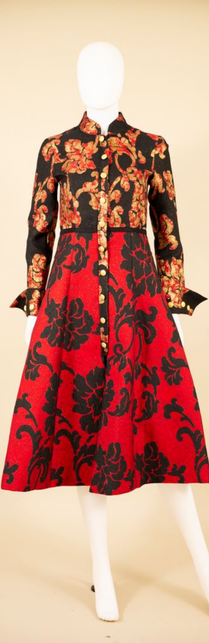 Samuel Dong's Evening Coat Dress - Red Only