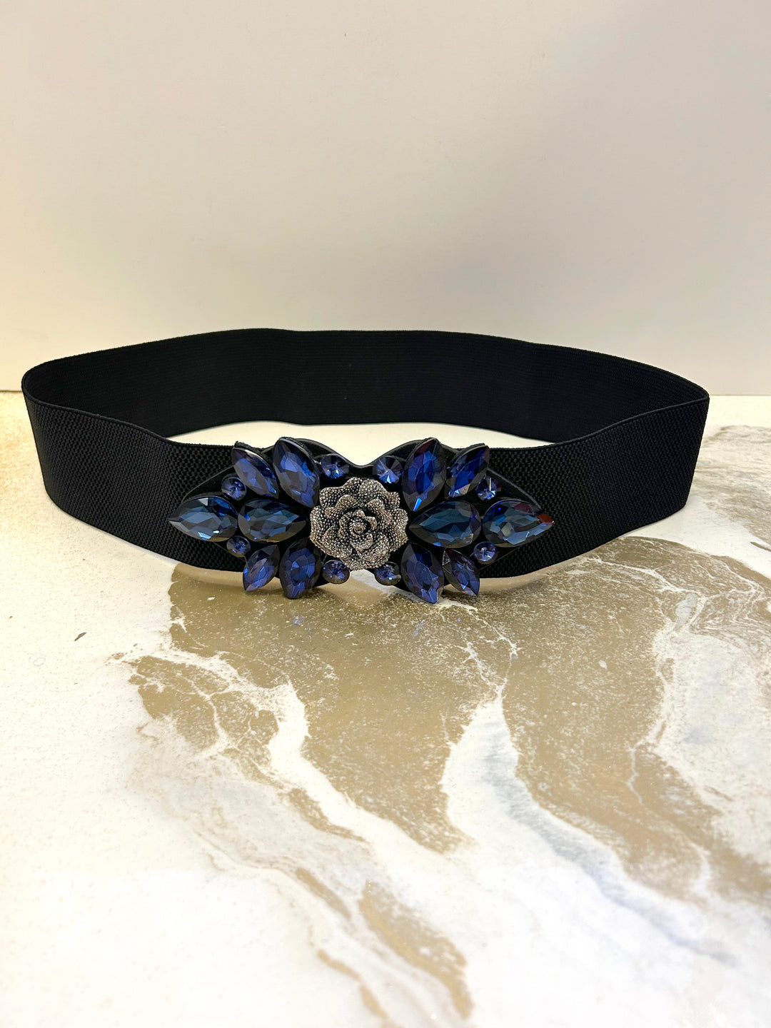 Stretch Bling Flower Belt